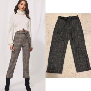 Wilfred Tie Front Wool Checkered Pant
